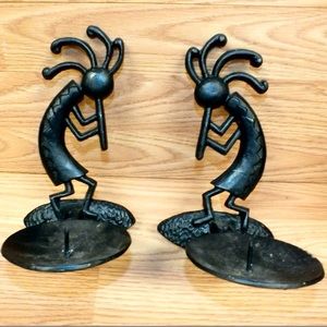 Kokopelli Cast Iron Wall Mounting Candle Holders